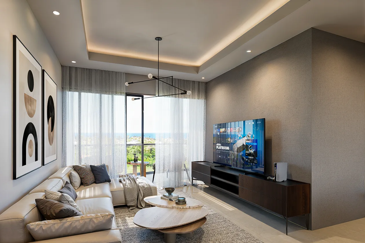 Living room in a Brisas Residences apartment