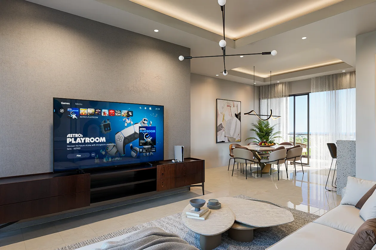 Integrated living and dining areas at Brisas Residences