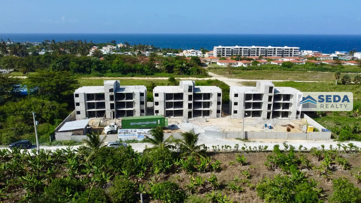 Front aerial view of Brisas Residences construction progress