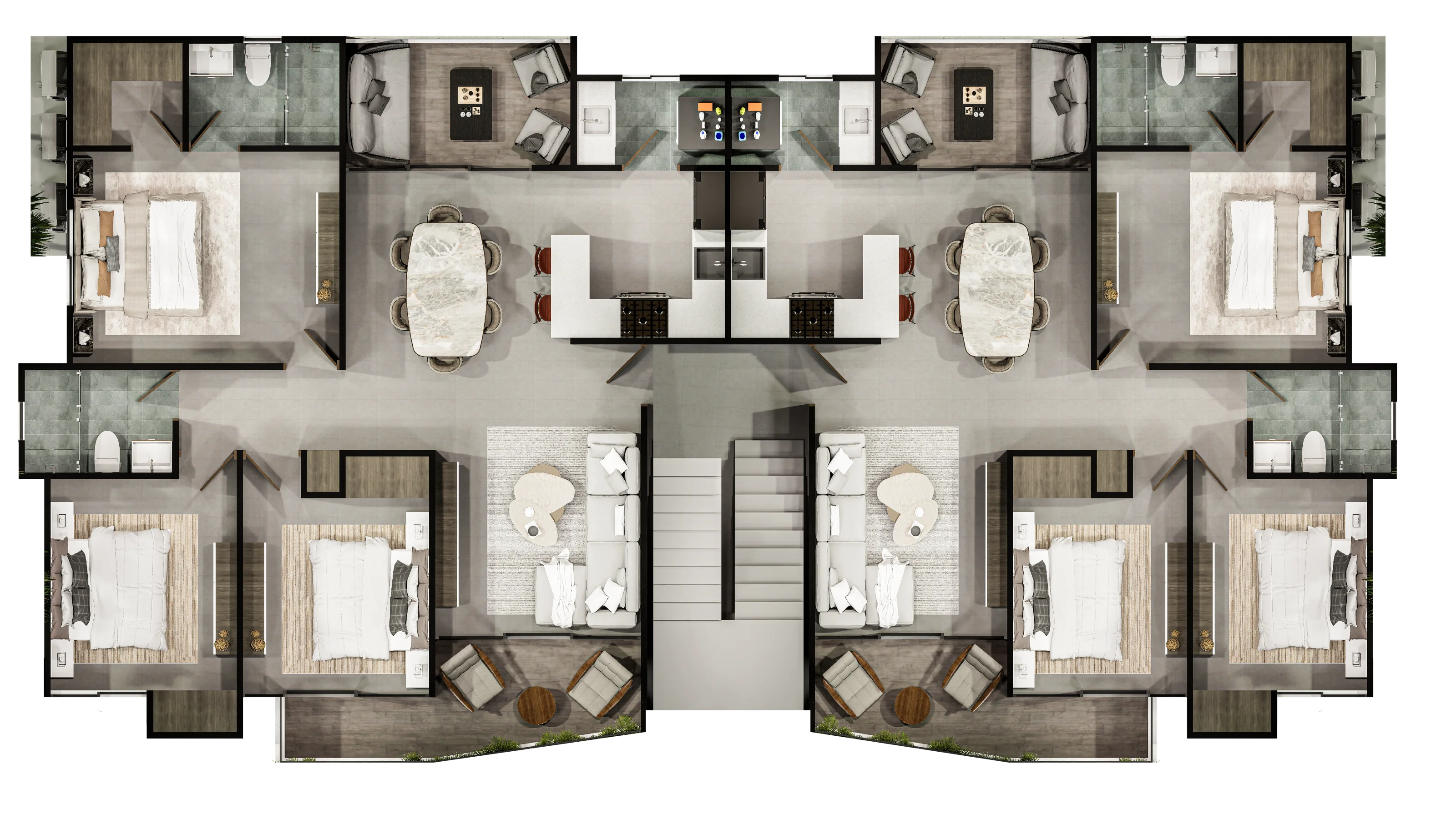 Rendered typical building floor plan for Brisas Residences